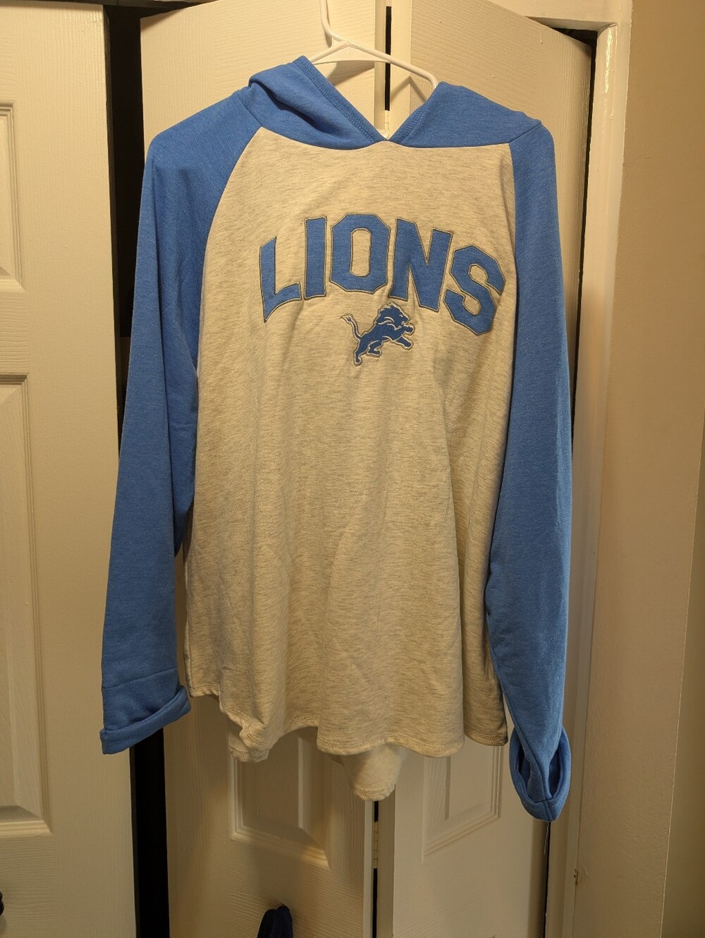 NWT NFL Team Apparel Detroit Lions Women's 2XL Sleepwear Brushed Terry Hoodie